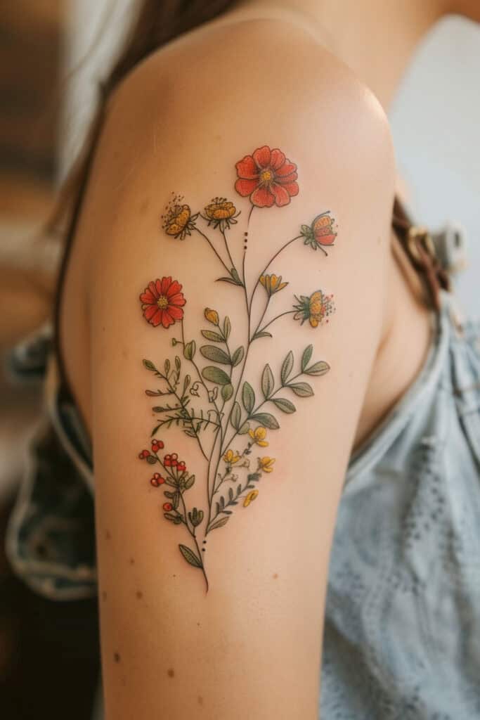 arm with a flower tattoo